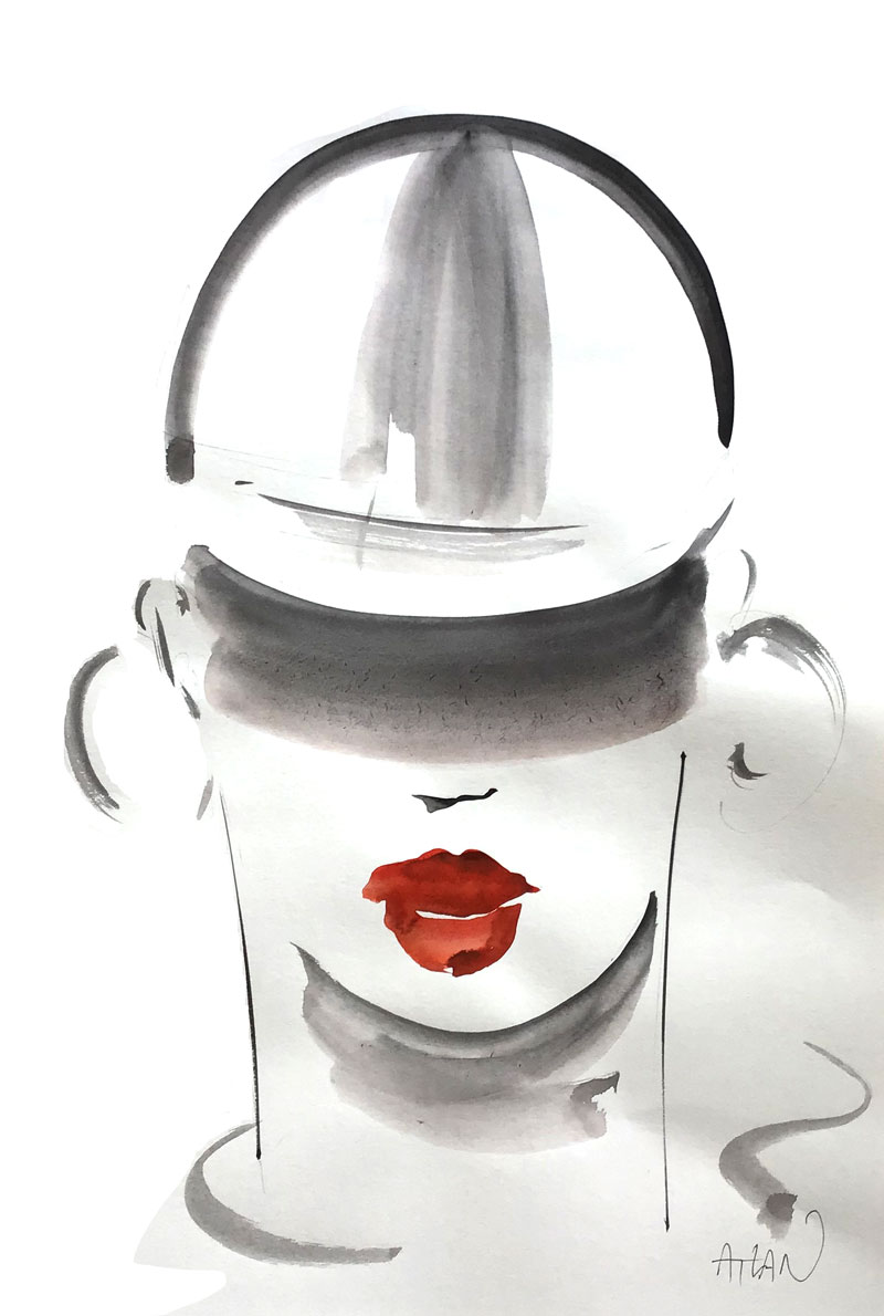 Casquette. Acrylique sur papier 40x60cm.