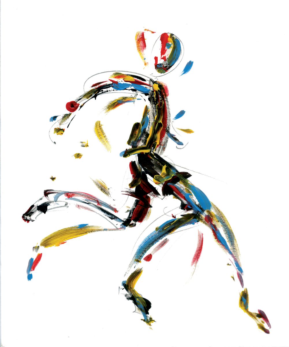 Coureur. Encres sur papier 40x30cm.