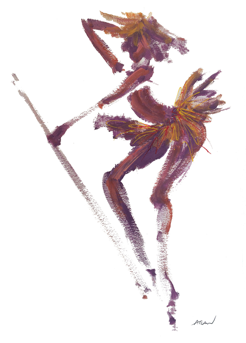 Danseuse. Acrylique sur papier 40x30cm.