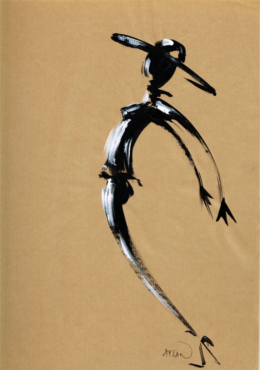En avant ! Acrylique sur papier 40x30cm.