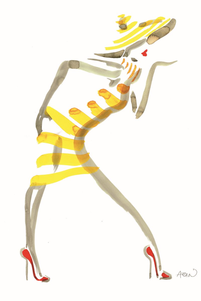 Fille en jaune (recherche pour affiche expo).
