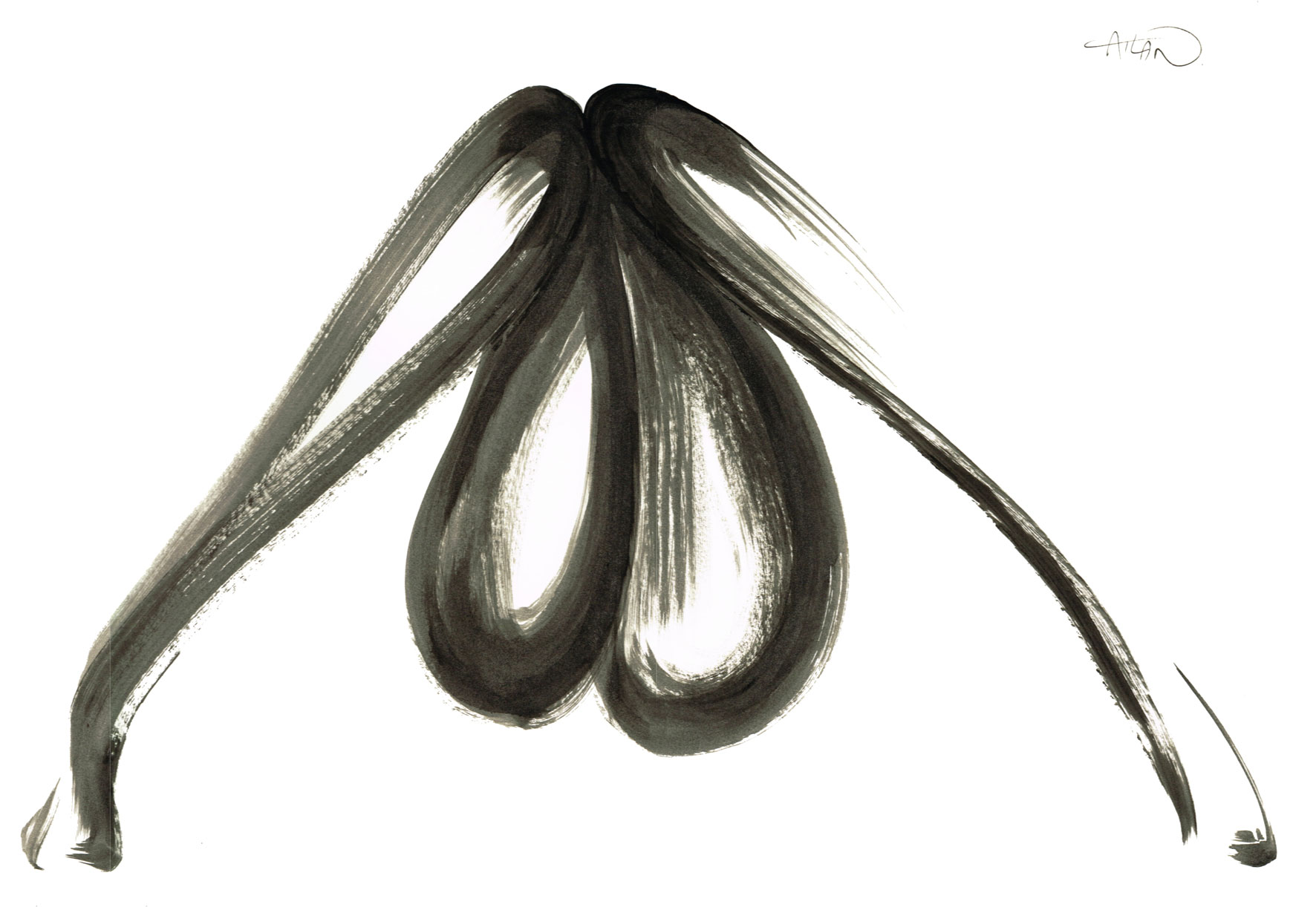 Jambes. Acrylique sur papier 40x60cm.
