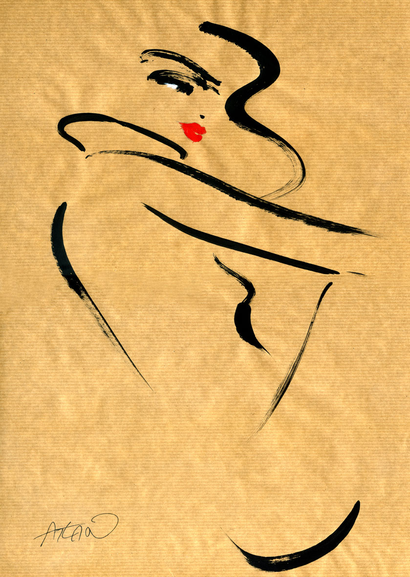 Acrylique sur kraft. Sans titre pour expo Galerie Franklin Lyon.
