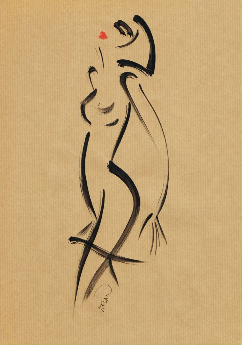 Silhouette. Encres sur papier 21x30cm.