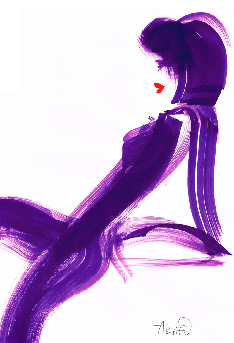 Violette. Acrylique sur papier 40x60cm.