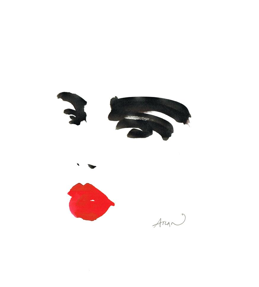 Visage 3 bis. Encres sur papier 40x60cm.