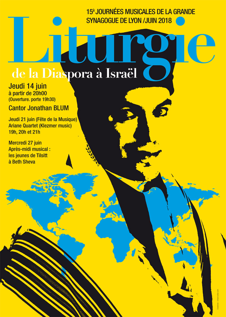 Affiche Journées musicales Synagogue Tilsitt. Lyon.