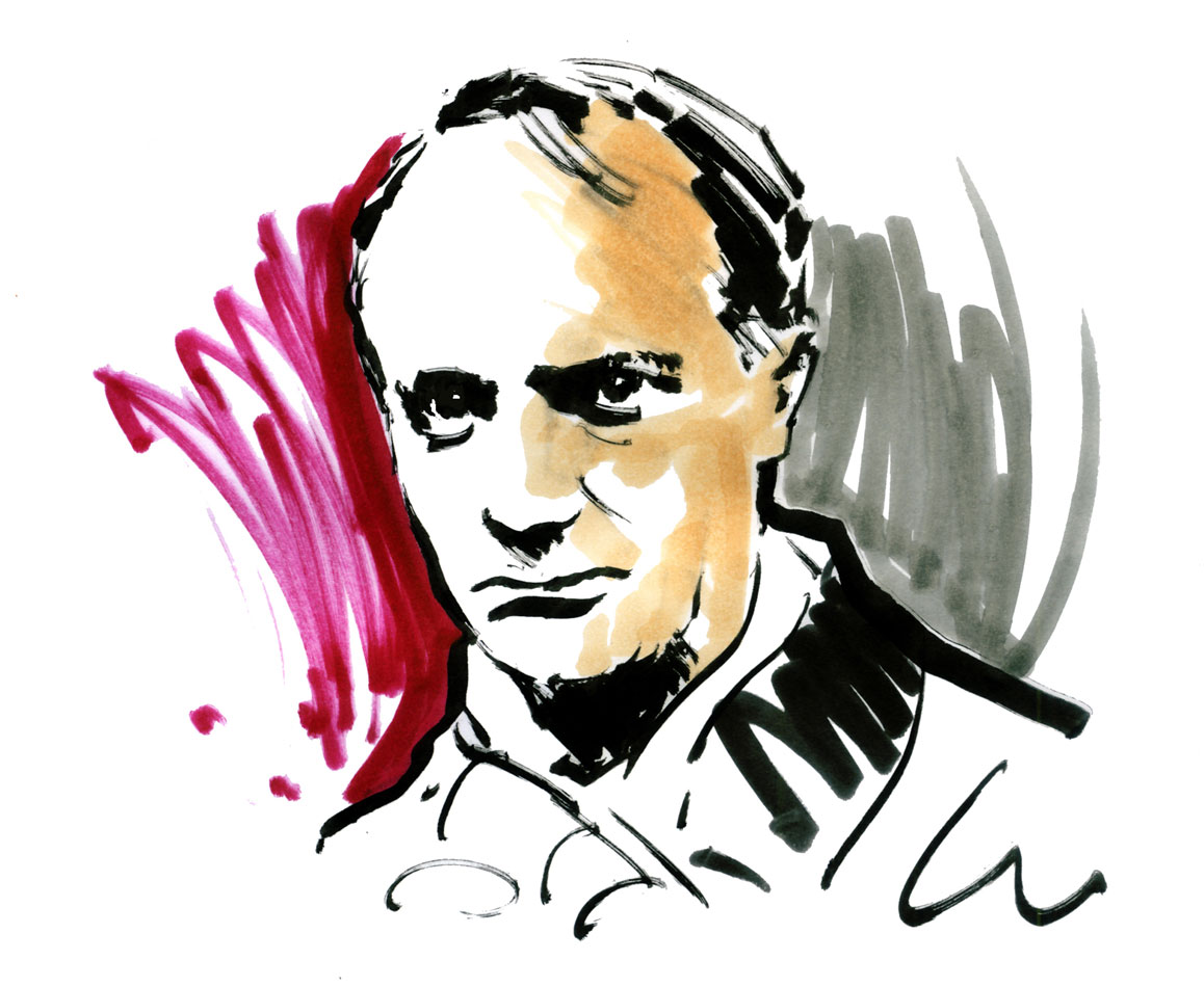 Beaudelaire. Encres sur papier. Petits déjeuners poésie Hôtel La Réserve, Paris.