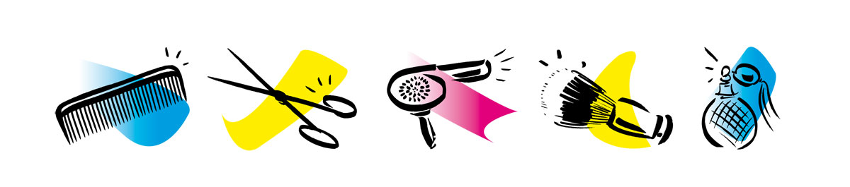 Fresque murale 4x1,6m pour salon de coiffure maison de retraite Les Girondines, Lyon.