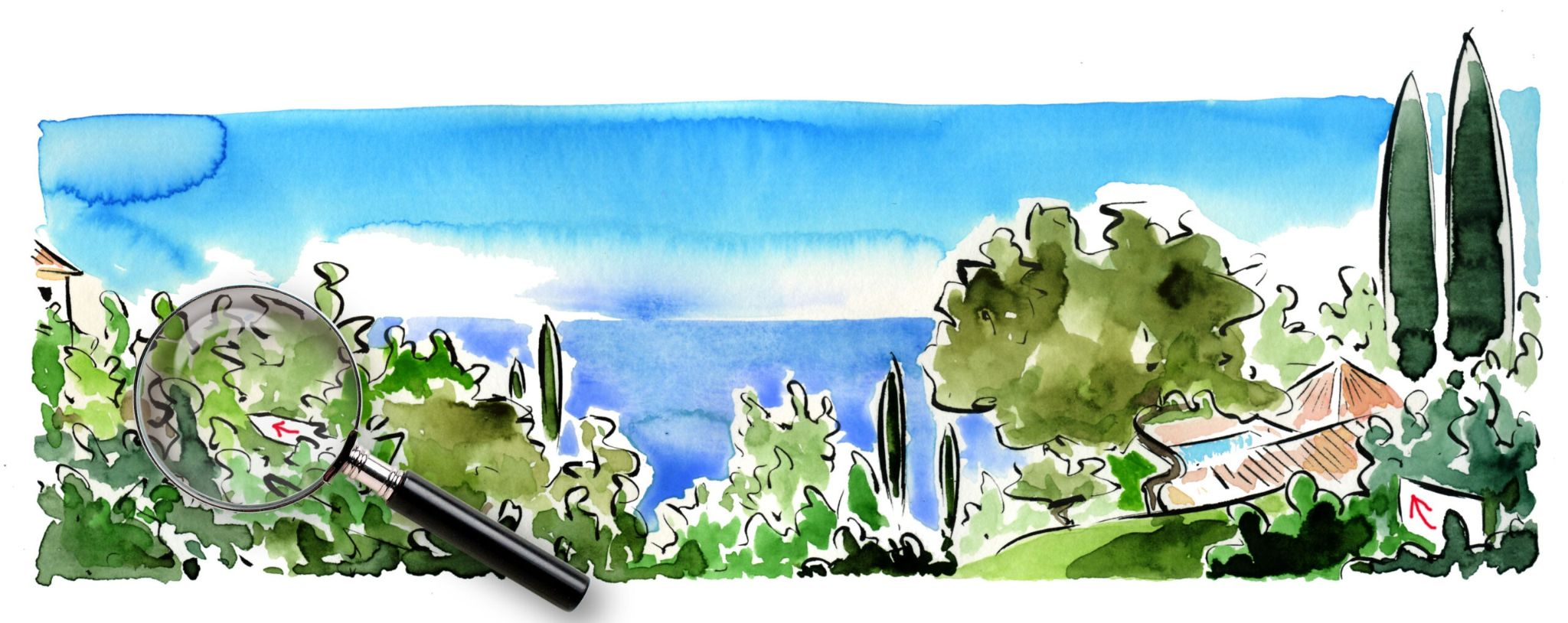 Paysage site Hôtel La Réserve, Ramatuelle.