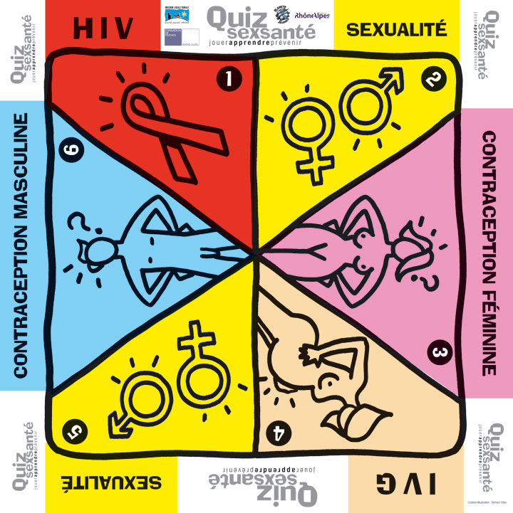 Plateau de jeu éducatif et prevention Quiz Sex Santé.