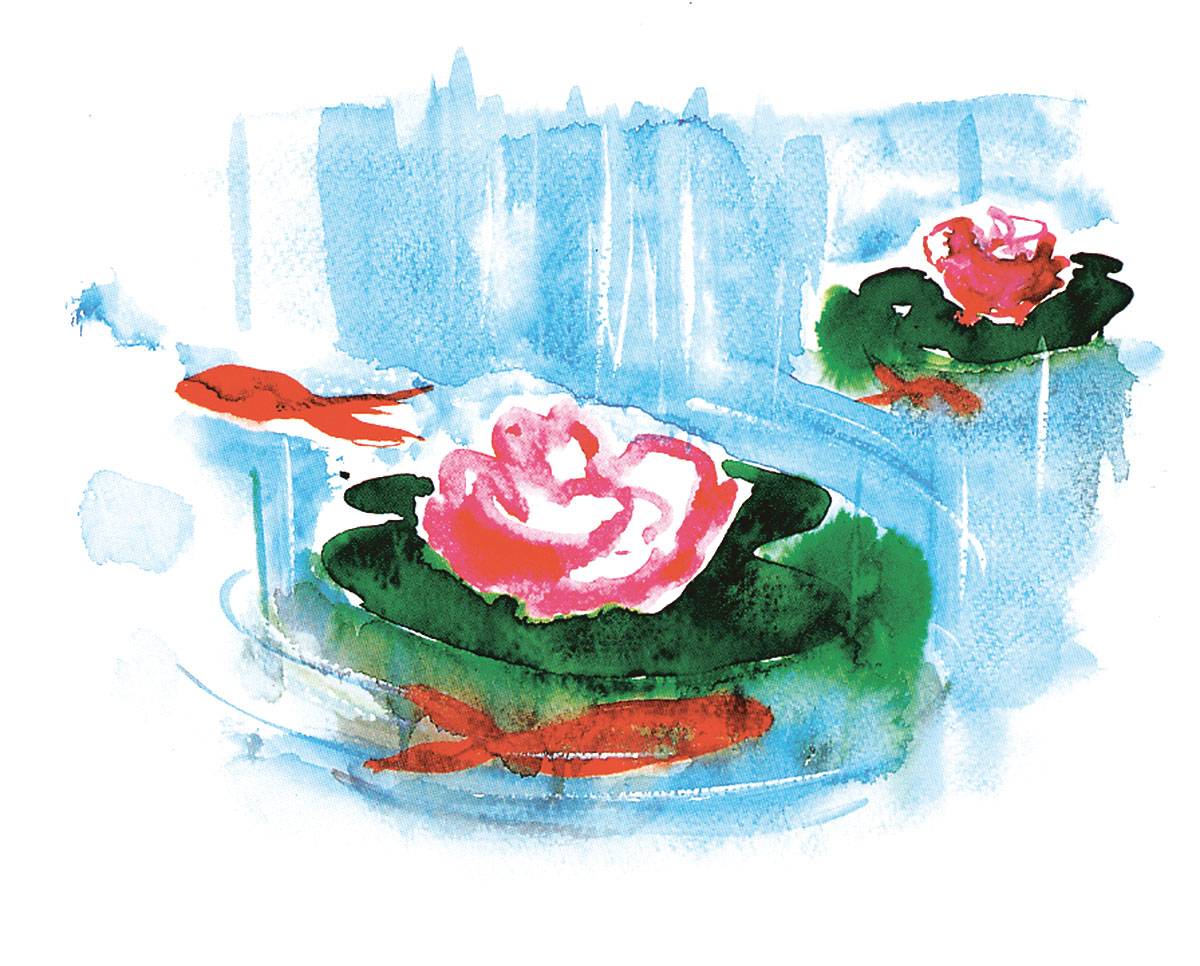 Illustration pour affiche 4x3 m Centre commercial St Genis 2. Encres sur papier.