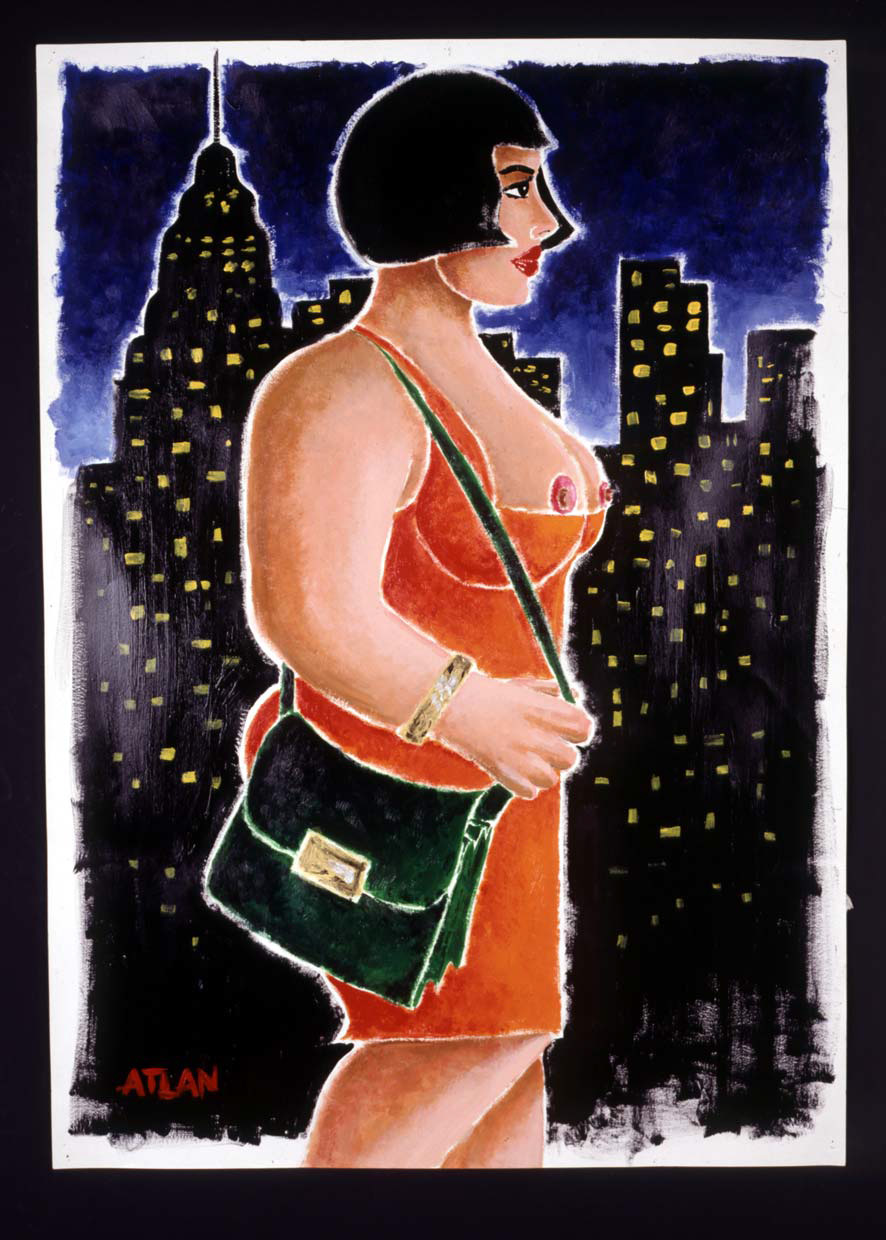 À New York, la nuit. Acrylique sur papier 100x75cm.