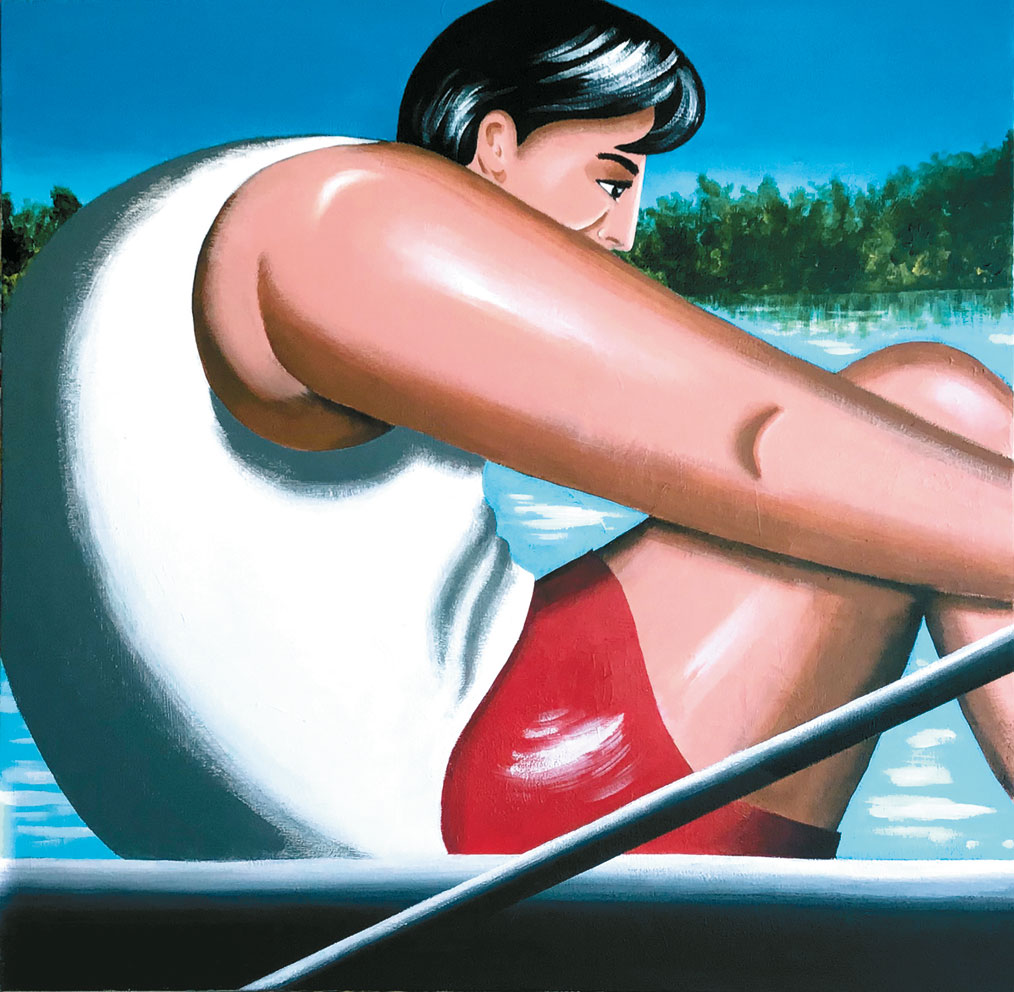 Aviron. Acrylique sur toile 110x110cm.