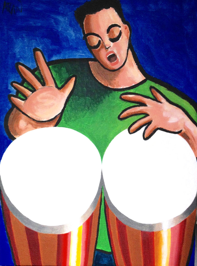 Congas. Acrylique sur toile 90x60cm.