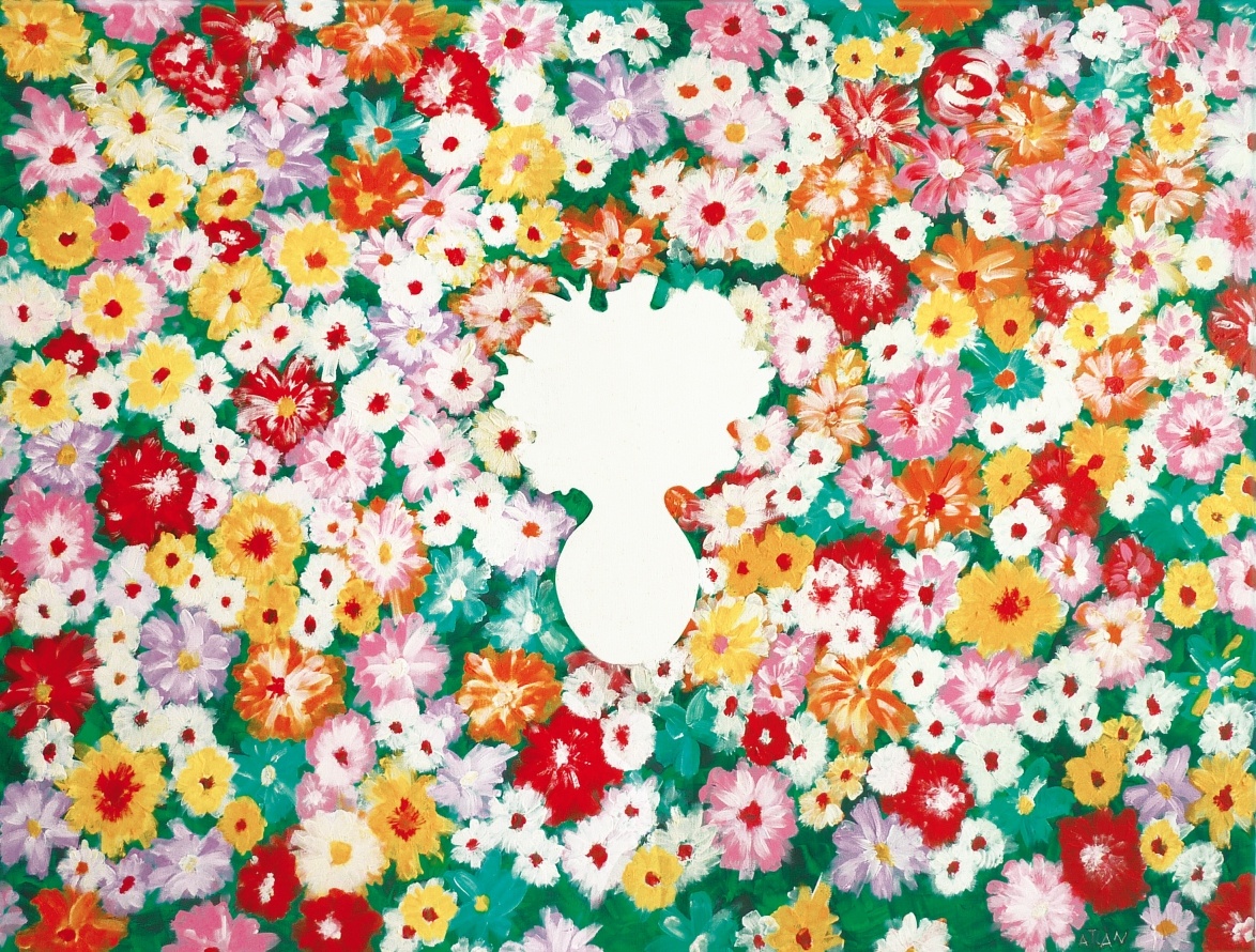 Bouquet de fleurs. Acrylique sur toile 140x100cm.