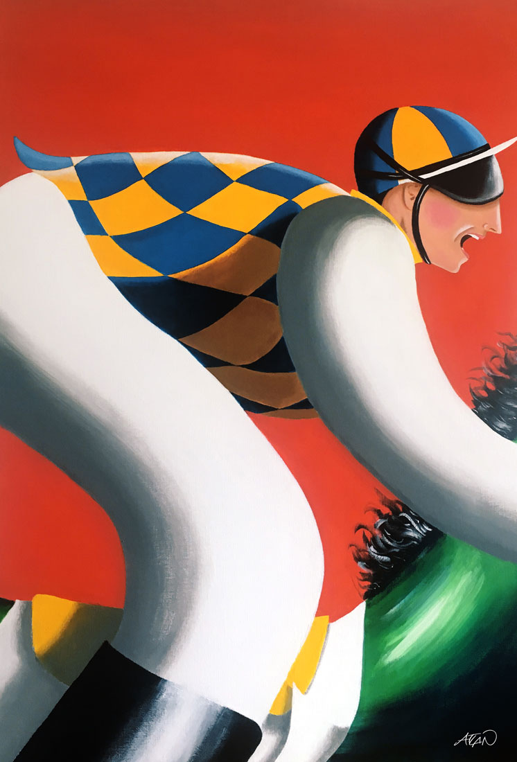 Jockey. Acrylique sur toile 130x90cm.
