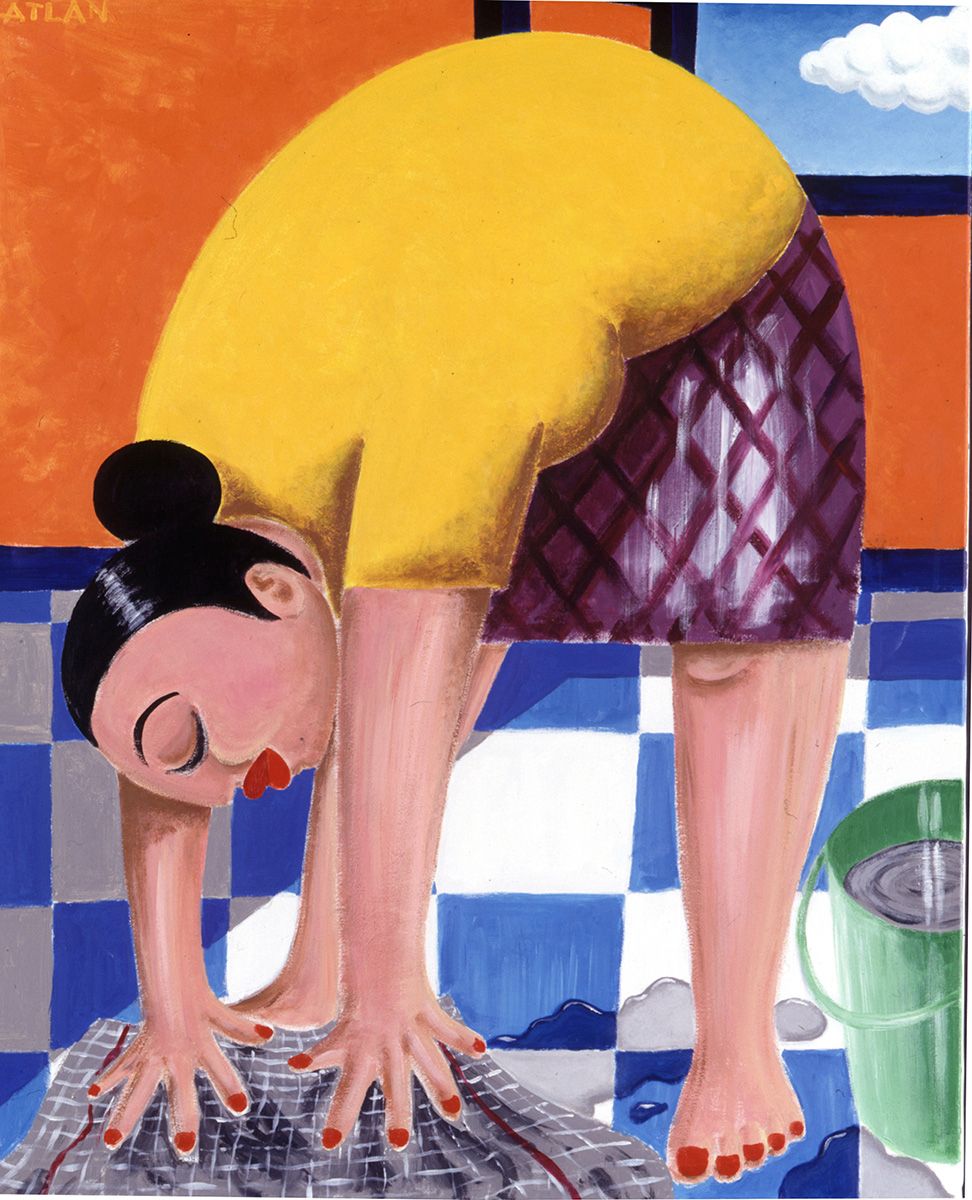 La ménagère. Acrylique sur toile 120x85cm.