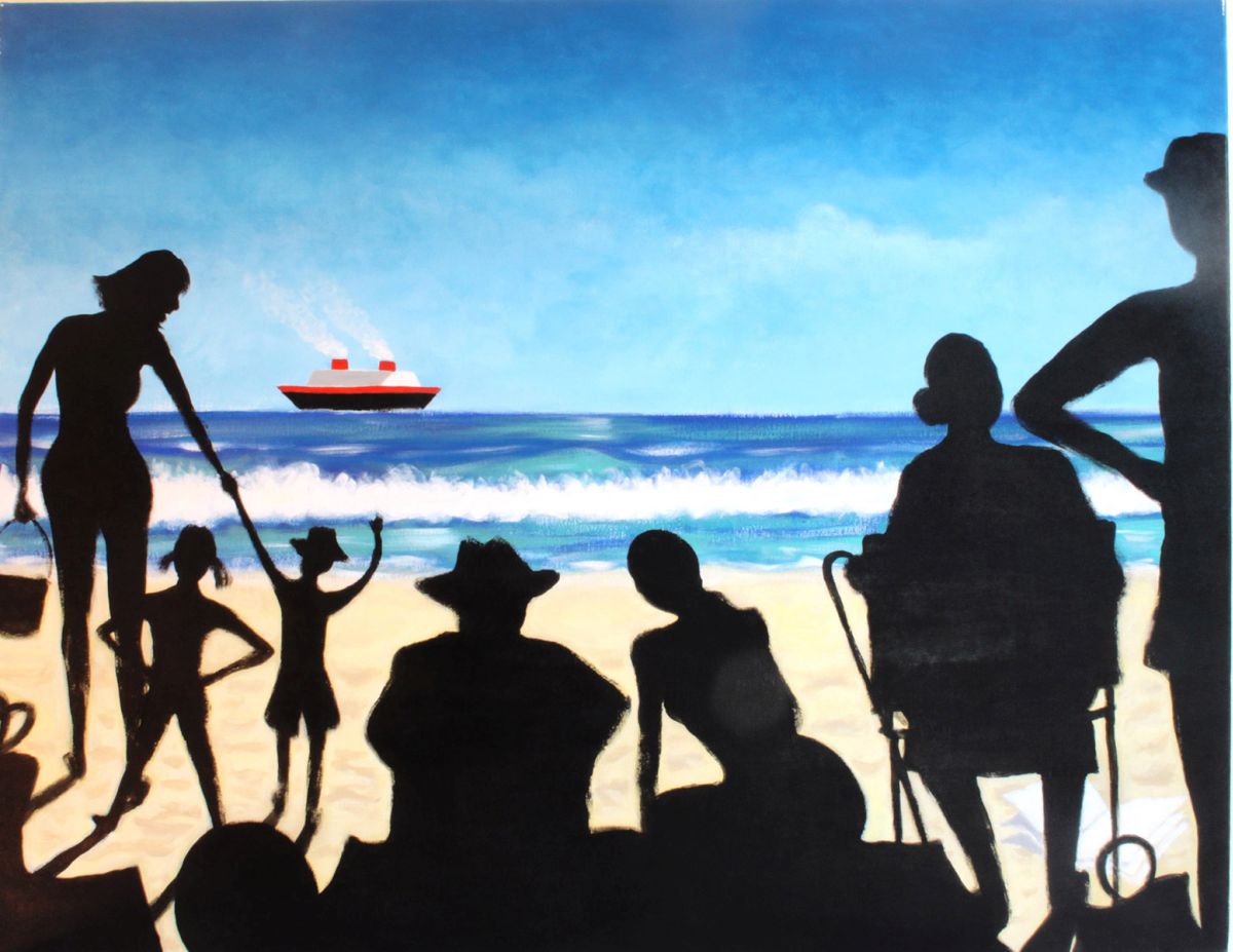 La plage. Acrylique sur toile 180x110cm.