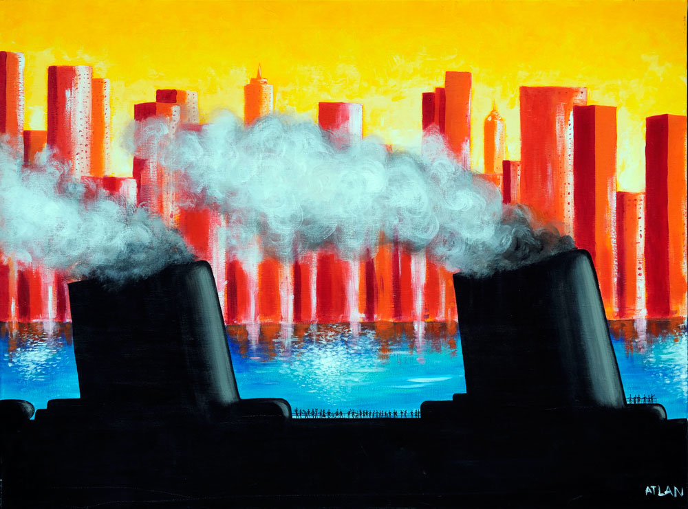 L'arrivée. Acrylique sur toile 145x100cm.