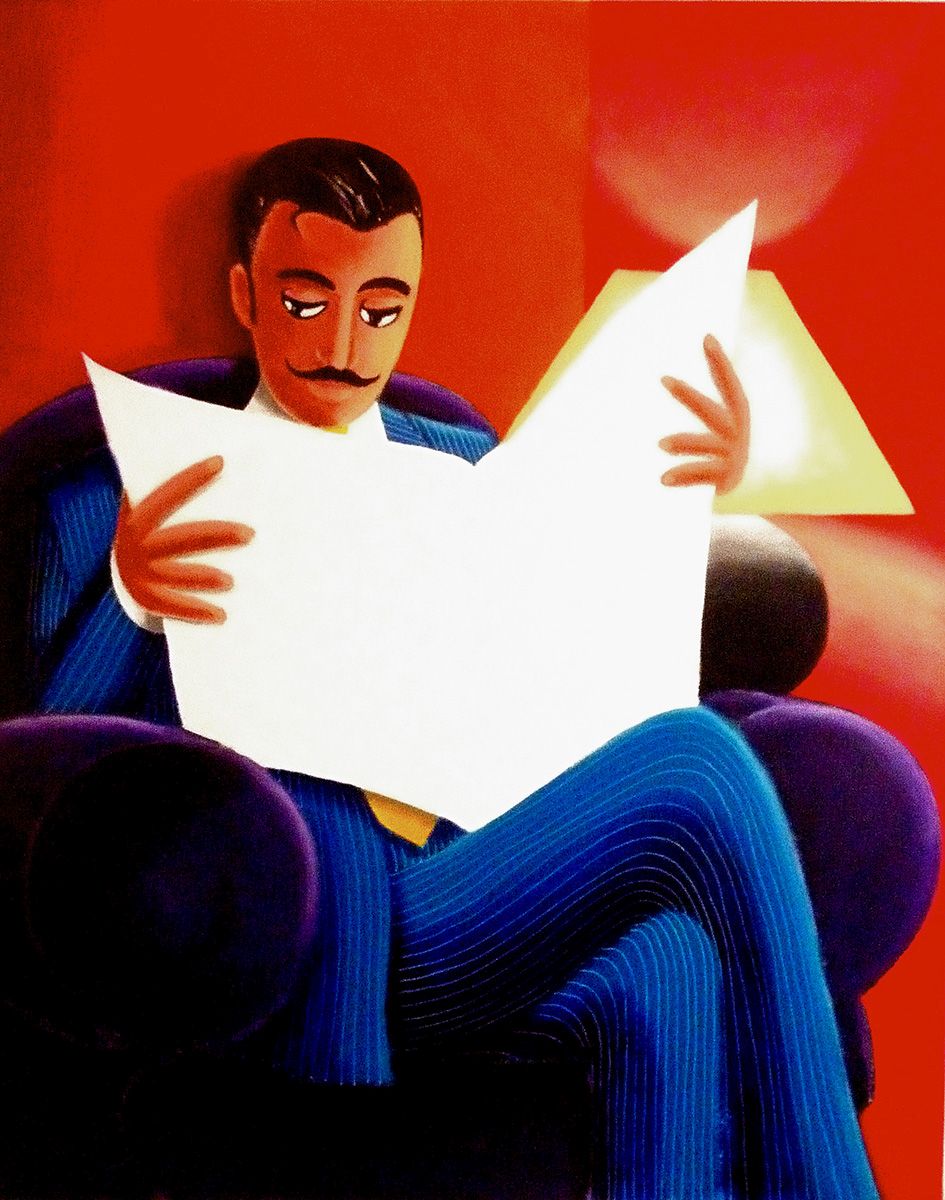 Le journal. Acrylique sur toile 120x90cm.