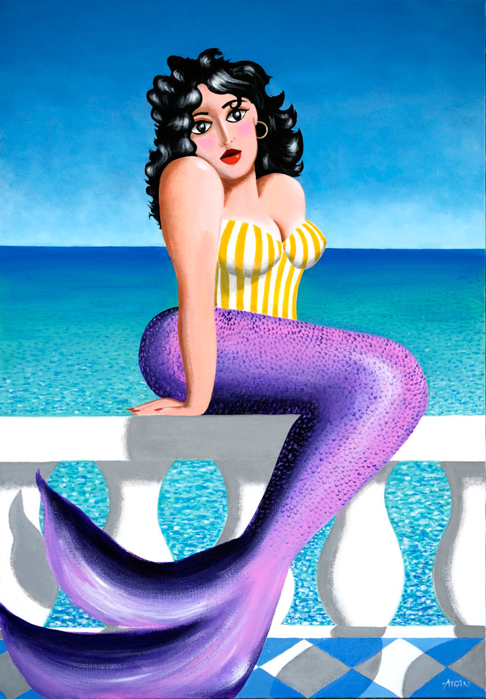 Sirène. Acrylique sur toile 130x90cm.