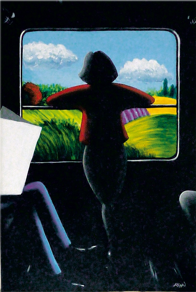 La voyageuse. Acrylique sur toile 140x100cm.